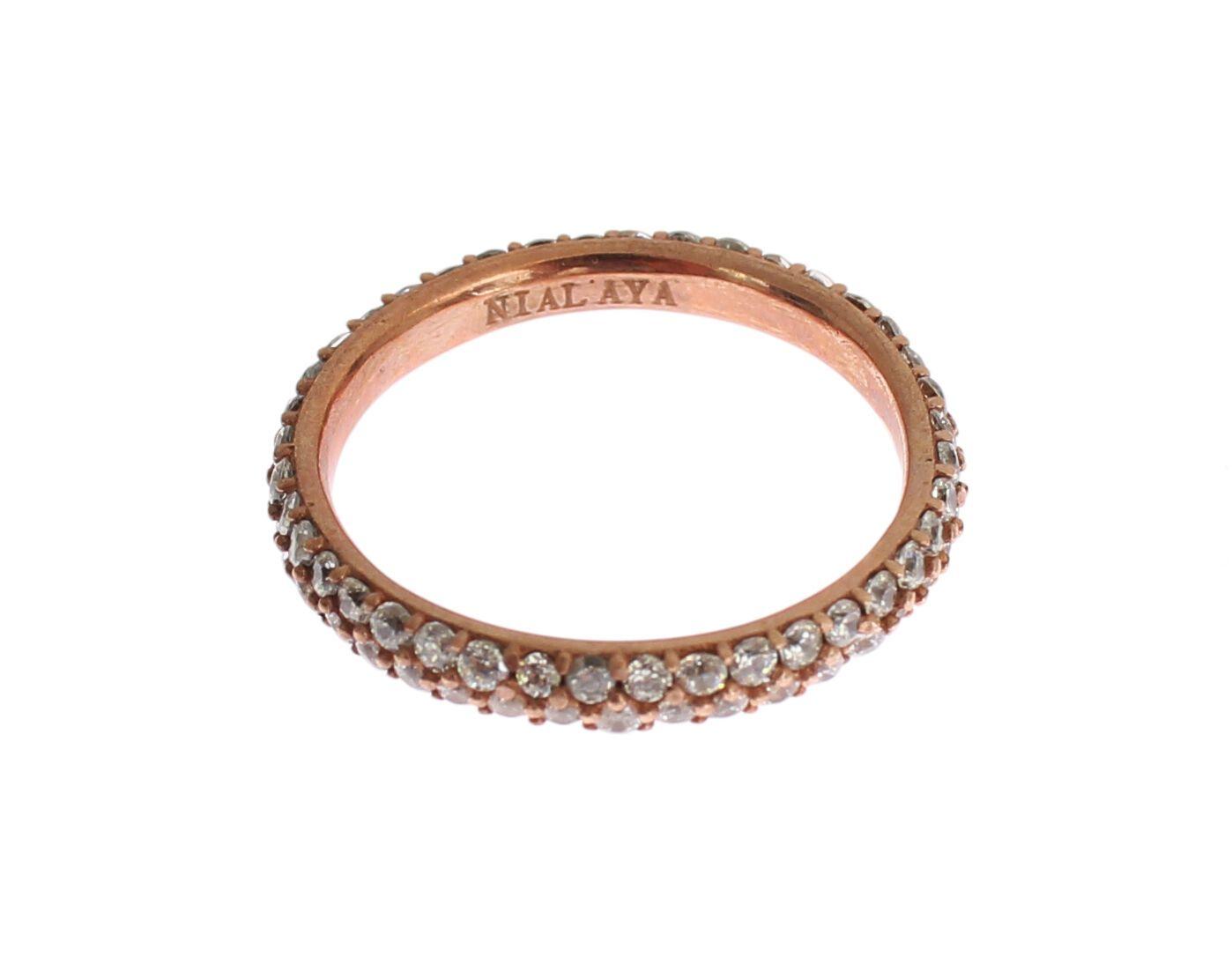 Pink Gold 925 Silver Clear CZ Ring designed by Nialaya available from Moon Behind The Hill 's Jewelry > Rings > Womens range