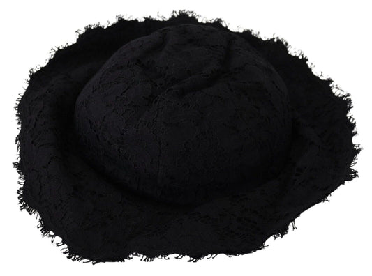 Dolce & Gabbana Women's Black Cotton Wide Brim Shade Hat - Designed by Dolce & Gabbana Available to Buy at a Discounted Price on Moon Behind The Hill Online Designer Discount Store
