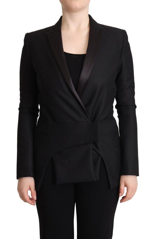 Costume National Black Long Sleeves Double Breasted Jacket - Designed by Costume National Available to Buy at a Discounted Price on Moon Behind The Hill Online Designer Discount Store