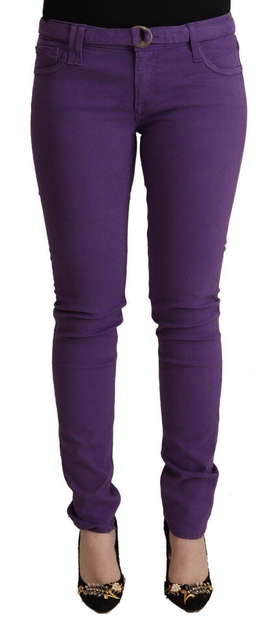 Cycle Women's Purple Cotton Low Waist Skinny Casual Jeans - Designed by CYCLE Available to Buy at a Discounted Price on Moon Behind The Hill Online Designer Discount Store
