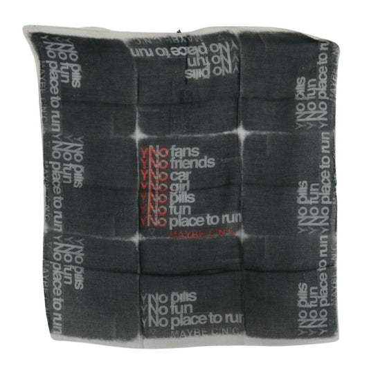 Costume National Dark Grey Wool Foulard Branded Scarf - Designed by Costume National Available to Buy at a Discounted Price on Moon Behind The Hill Online Designer Discount Store