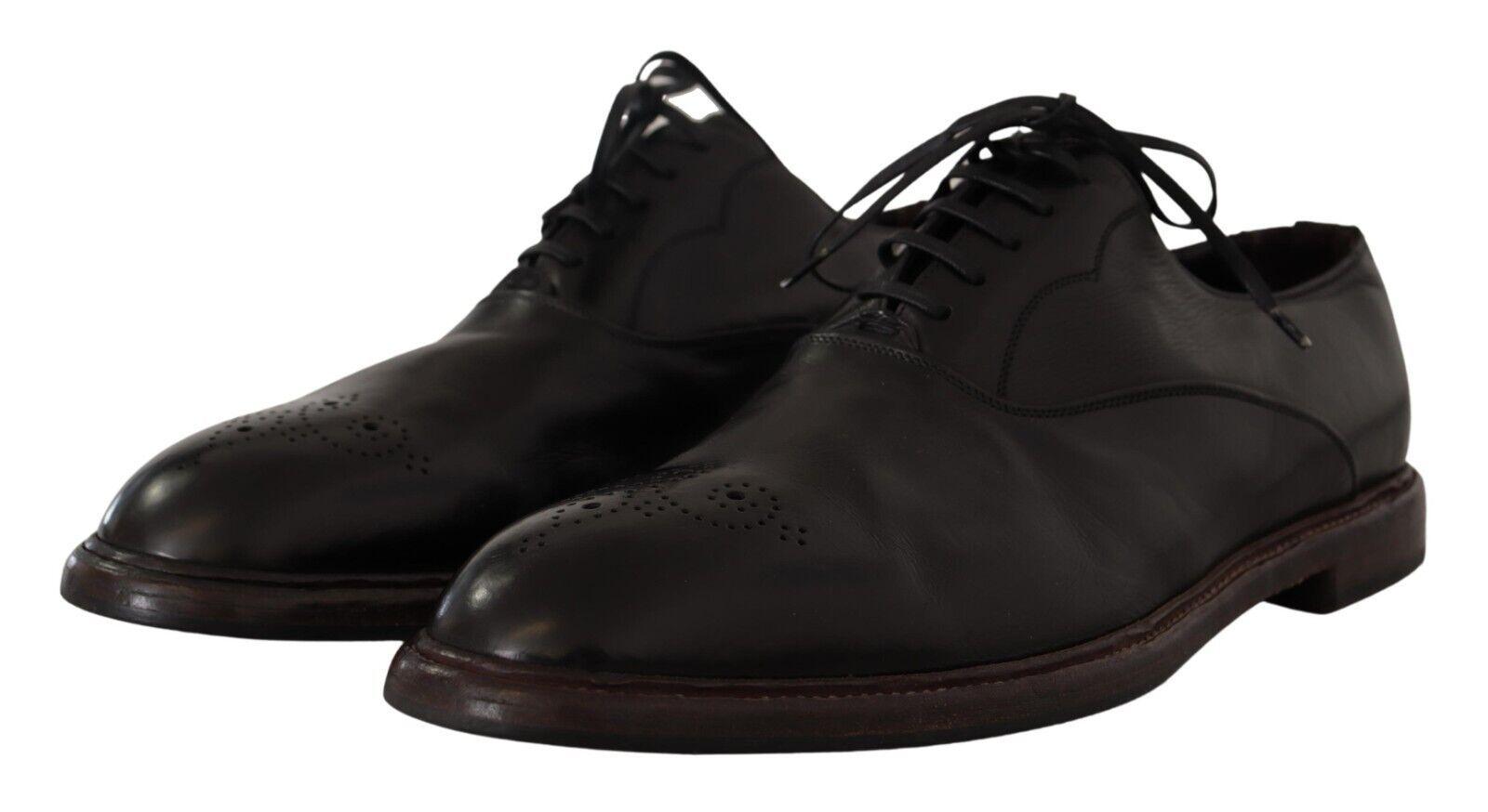 Black Leather Mens Lace Up Derby Shoes - Designed by Dolce & Gabbana Available to Buy at a Discounted Price on Moon Behind The Hill Online Designer Discount Store