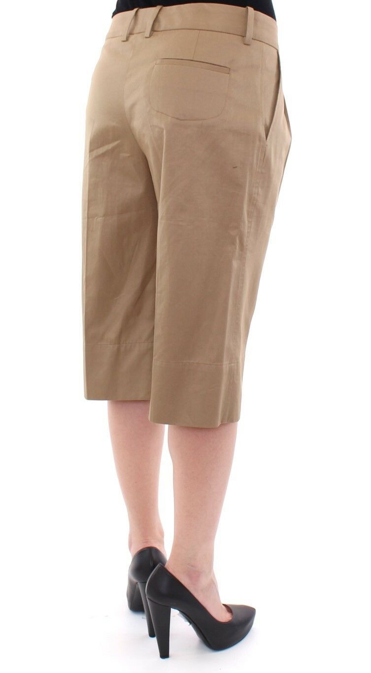 Beige Solid Cotton Shorts Pants - Designed by Dolce & Gabbana Available to Buy at a Discounted Price on Moon Behind The Hill Online Designer Discount Store