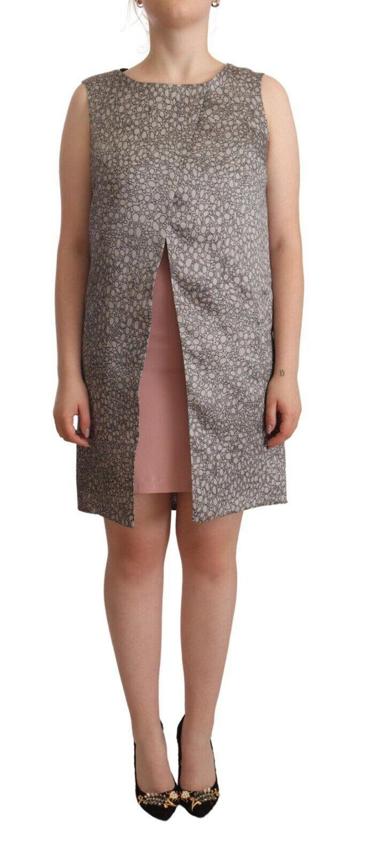 Gray Sleeveless Shift Knee Length Dress - Designed by Comeforbreakfast Available to Buy at a Discounted Price on Moon Behind The Hill Online Designer Discount Store