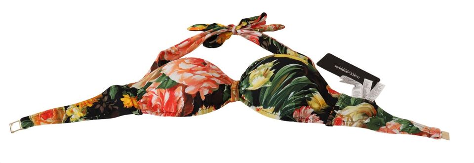 Multicolor Floral Print Swimsuit Bikini Top Swimwear