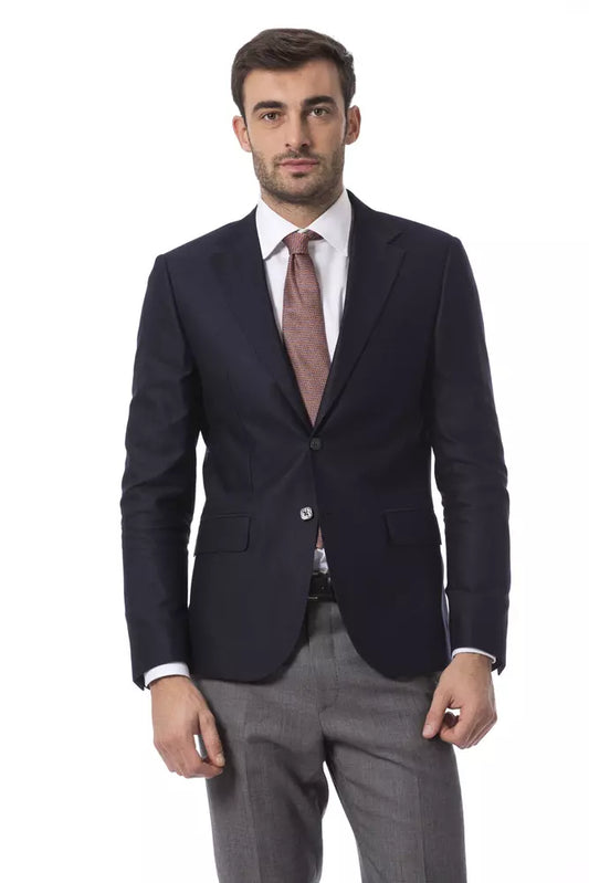Billionaire Italian Couture Men's Blue Wool Blazer - Designed by Billionaire Italian Couture Available to Buy at a Discounted Price on Moon Behind The Hill Online Designer Discount Store
