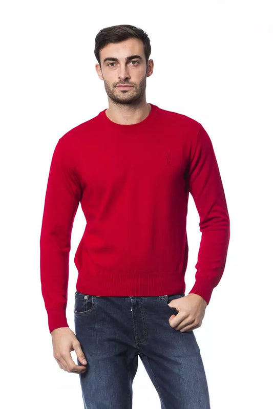 Billionaire Italian Couture Men's Red Merino Wool Crewneck Sweater