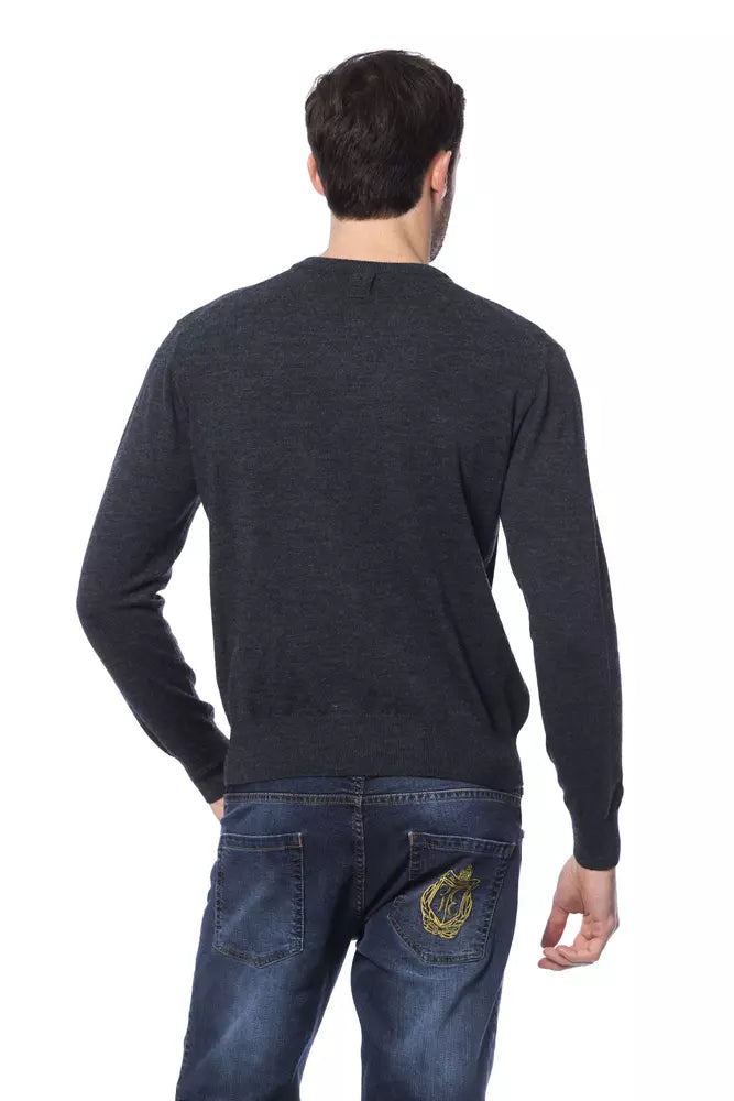 Billionaire Italian Couture Men's Dark Grey Sweater - Designed by Billionaire Italian Couture Available to Buy at a Discounted Price on Moon Behind The Hill Online Designer Discount Store