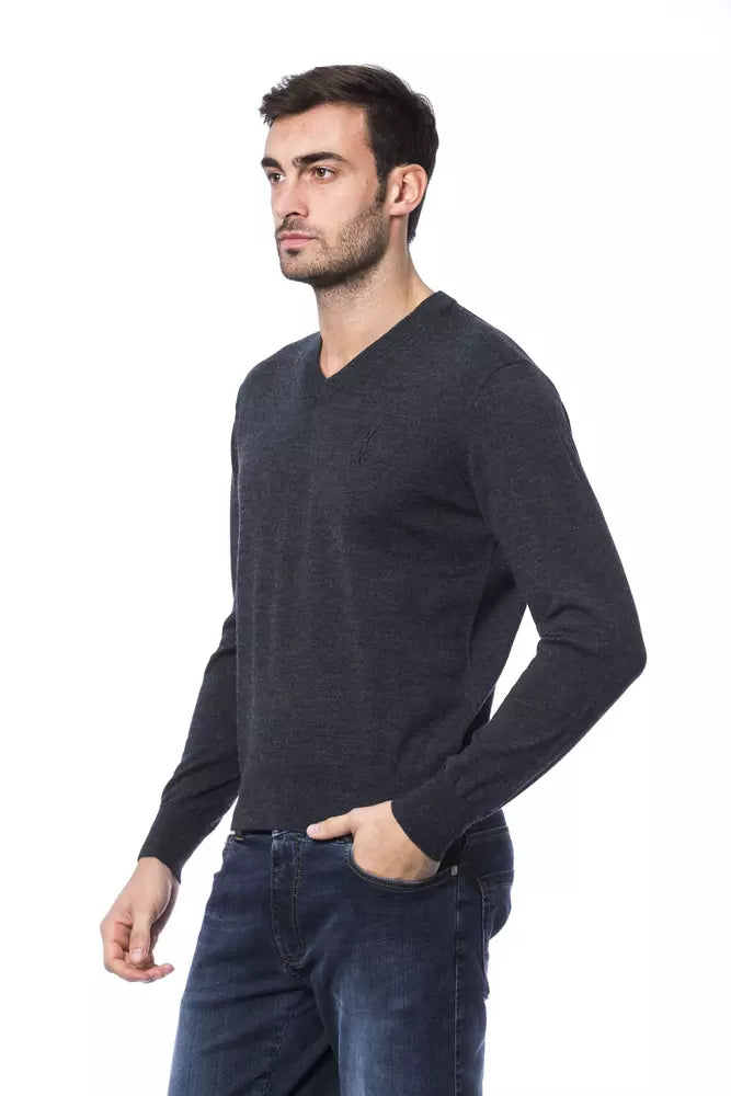 Billionaire Italian Couture Men's Dark Grey Sweater - Designed by Billionaire Italian Couture Available to Buy at a Discounted Price on Moon Behind The Hill Online Designer Discount Store