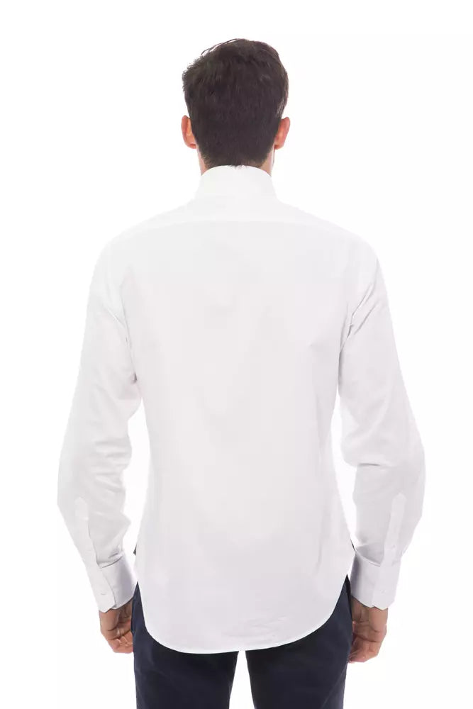 Billionaire Italian Couture Men's White Cotton Shirt - Designed by Billionaire Italian Couture Available to Buy at a Discounted Price on Moon Behind The Hill Online Designer Discount Store