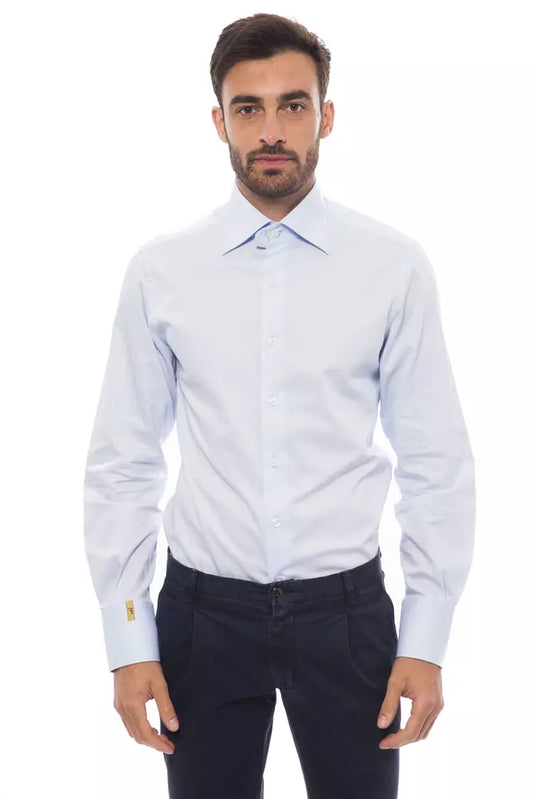Azzurro Sky Blue Men's Medium Fit Shirt - Designed by Billionaire Italian Couture Available to Buy at a Discounted Price on Moon Behind The Hill Online Designer Discount Store