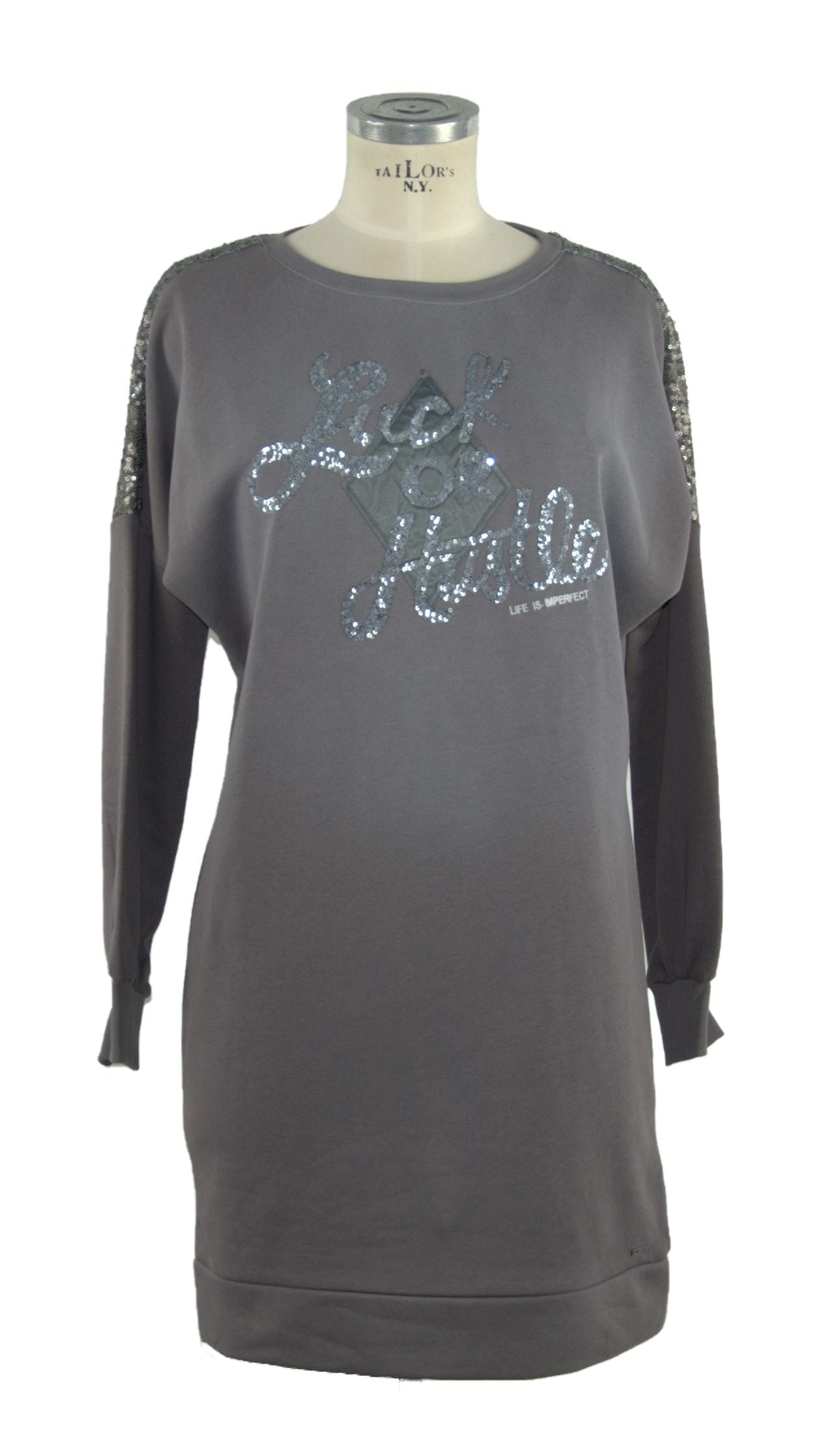 Grey Imperfect Sweatshirt Dress - Designed by Imperfect Available to Buy at a Discounted Price on Moon Behind The Hill Online Designer Discount Store