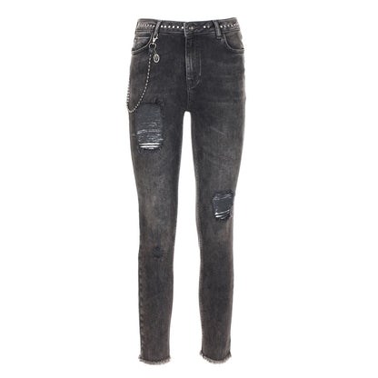 Imperfect Women's Black Cotton Denim Jeans - Designed by Imperfect Available to Buy at a Discounted Price on Moon Behind The Hill Online Designer Discount Store