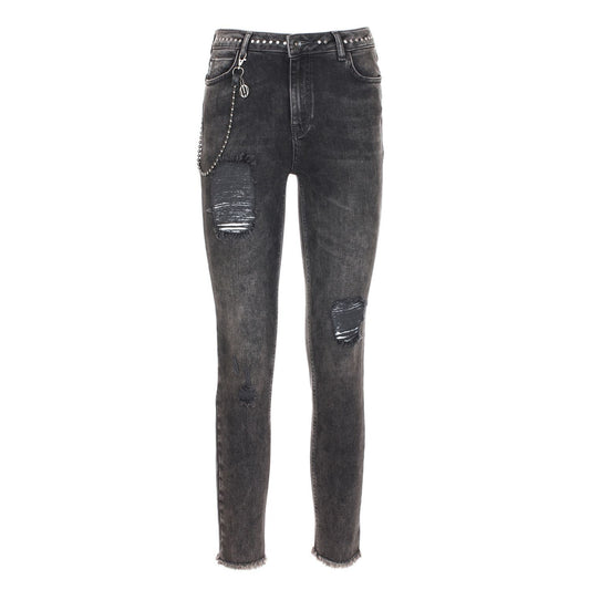 Imperfect Women's Black Cotton Denim Jeans - Designed by Imperfect Available to Buy at a Discounted Price on Moon Behind The Hill Online Designer Discount Store