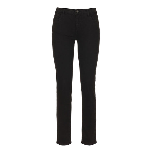Black Imperfect Women's Slim Cotton Pants - Designed by Imperfect Available to Buy at a Discounted Price on Moon Behind The Hill Online Designer Discount Store