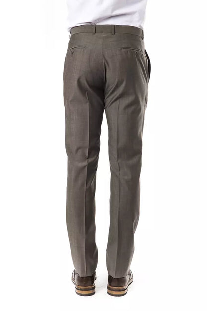 Mid Grey Uominitaliani Men's Classic Wool Pants