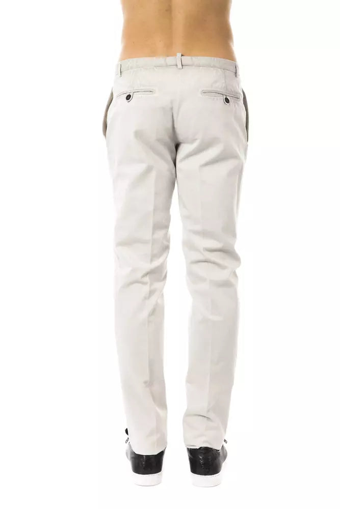 Light Grey Uominitaliani Men's Casual Fit Pants