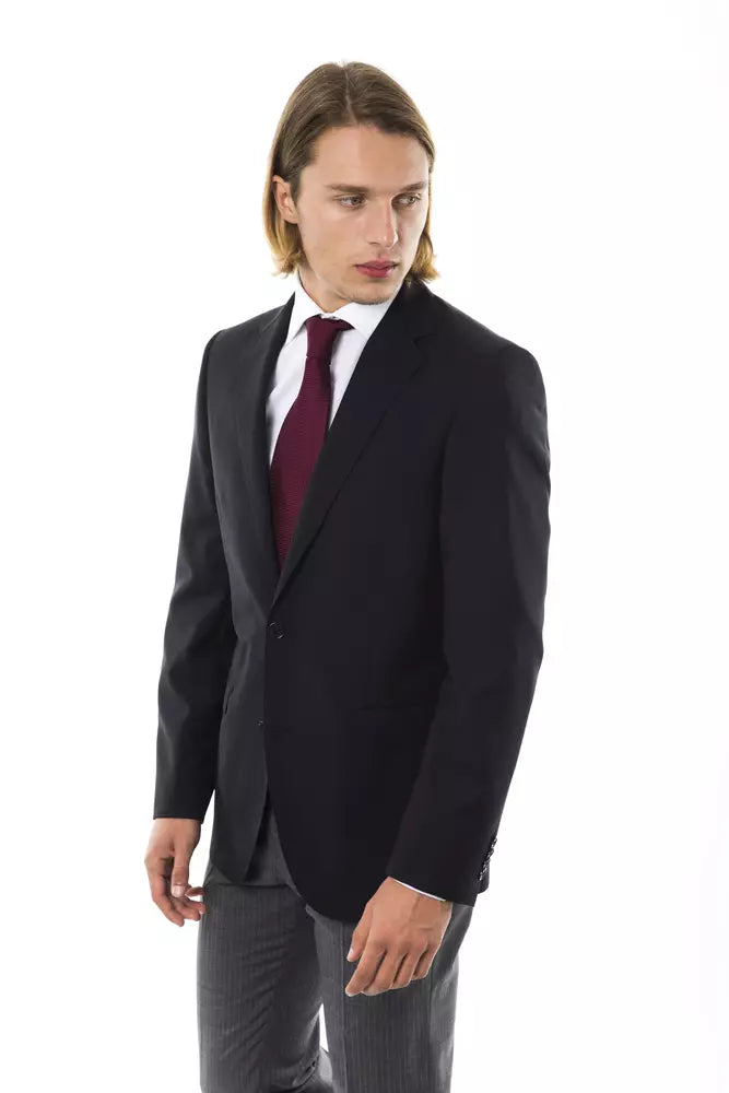 Black Uominitaliani Men's Blazer Jacket - Designed by Uominitaliani Available to Buy at a Discounted Price on Moon Behind The Hill Online Designer Discount Store