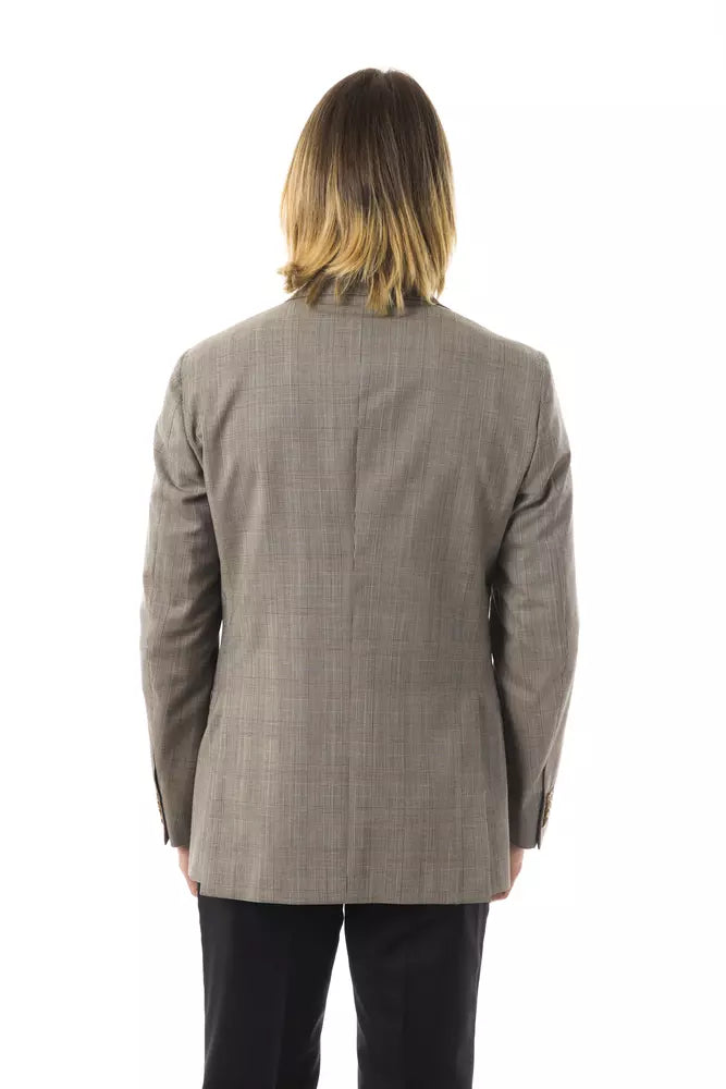 Grey Uominitaliani Men's Blazer Jacket - Designed by Uominitaliani Available to Buy at a Discounted Price on Moon Behind The Hill Online Designer Discount Store