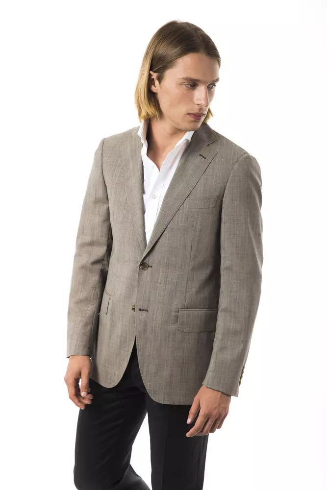 Grey Uominitaliani Men's Blazer Jacket - Designed by Uominitaliani Available to Buy at a Discounted Price on Moon Behind The Hill Online Designer Discount Store