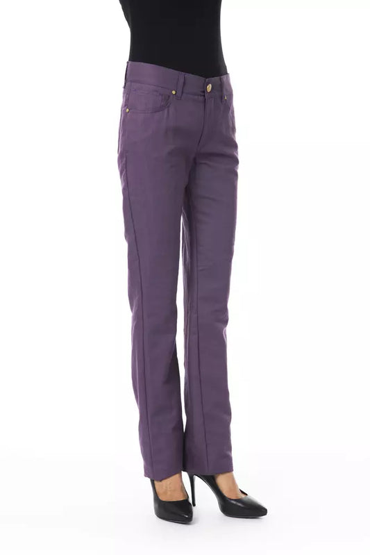Violet Byblos Women's Cotton Pants designed by BYBLOS available from Moon Behind The Hill 's Clothing > Pants > Womens range