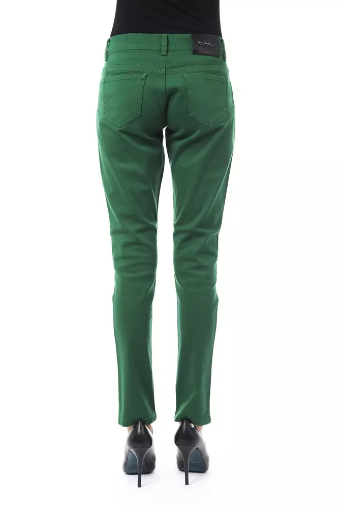 Green Cotton Jeans & Pant - Designed by BYBLOS Available to Buy at a Discounted Price on Moon Behind The Hill Online Designer Discount Store