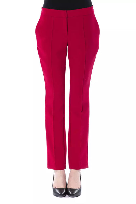 Cherry Women's Slim Fit Pants - Designed by BYBLOS Available to Buy at a Discounted Price on Moon Behind The Hill Online Designer Discount Store