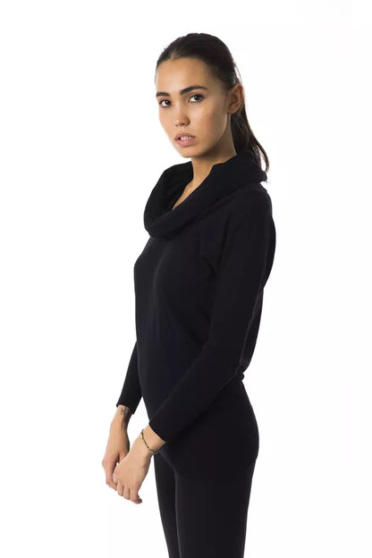 Byblos Women's Black Women's Open Collar Sweater - Designed by BYBLOS Available to Buy at a Discounted Price on Moon Behind The Hill Online Designer Discount Store