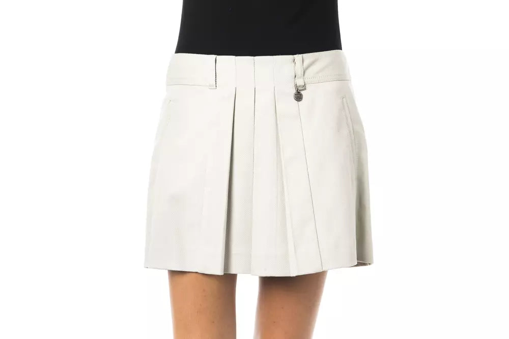Byblos Grey Cotton Mini Skirt - Designed by BYBLOS Available to Buy at a Discounted Price on Moon Behind The Hill Online Designer Discount Store