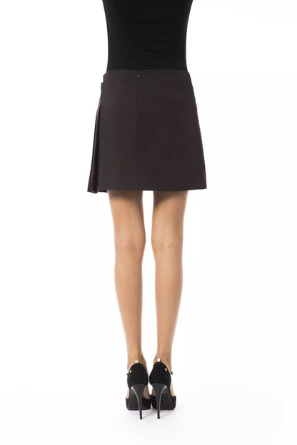 Byblos Brown Polyester Mini Skirt - Designed by BYBLOS Available to Buy at a Discounted Price on Moon Behind The Hill Online Designer Discount Store