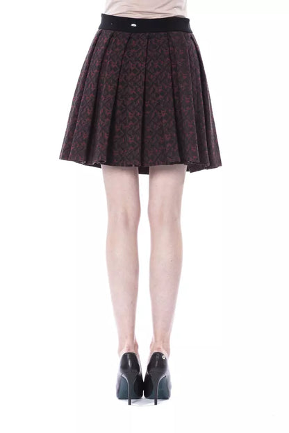Byblos Brown Cotton Pleated Mini Skirt - Designed by BYBLOS Available to Buy at a Discounted Price on Moon Behind The Hill Online Designer Discount Store