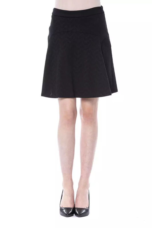 Byblos Black Polyester Mini Yoke Skirt - Designed by BYBLOS Available to Buy at a Discounted Price on Moon Behind The Hill Online Designer Discount Store