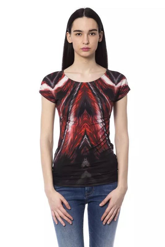 Multicolour Round Neck T-shirt With Front Print