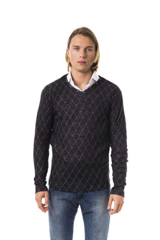 Black Cotton Sweater - Designed by BYBLOS Available to Buy at a Discounted Price on Moon Behind The Hill Online Designer Discount Store