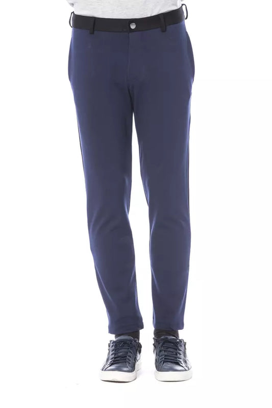 Blue & Navy Verri Men's Slim Fit Pants - Designed by Verri Available to Buy at a Discounted Price on Moon Behind The Hill Online Designer Discount Store