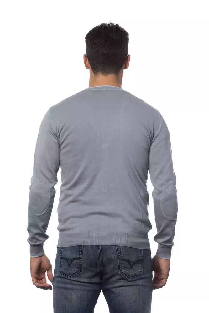 Grey Verri Men's V-neck Cardigan - Designed by Verri Available to Buy at a Discounted Price on Moon Behind The Hill Online Designer Discount Store