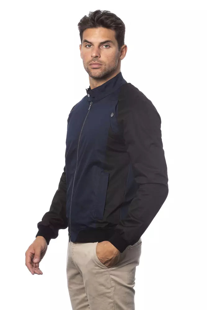 Blue & Black Verri Men's Bomber Jacket - Designed by Verri Available to Buy at a Discounted Price on Moon Behind The Hill Online Designer Discount Store