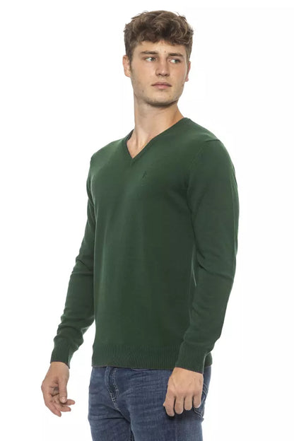 Green Conte of Florence Men's V-neck Sweater - Designed by Conte of Florence Available to Buy at a Discounted Price on Moon Behind The Hill Online Designer Discount Store