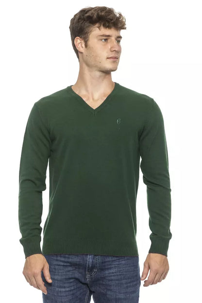 Green Conte of Florence Men's V-neck Sweater - Designed by Conte of Florence Available to Buy at a Discounted Price on Moon Behind The Hill Online Designer Discount Store