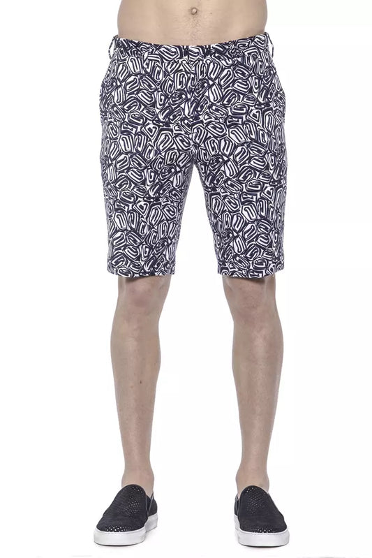 Blue Patterned Cotton PT Torino Men's Bermuda Shorts - Designed by PT Torino Available to Buy at a Discounted Price on Moon Behind The Hill Online Designer Discount Store