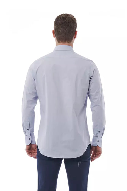 Bagutta Men's Grey Cotton Regular Fit Shirt - Designed by Bagutta Available to Buy at a Discounted Price on Moon Behind The Hill Online Designer Discount Store