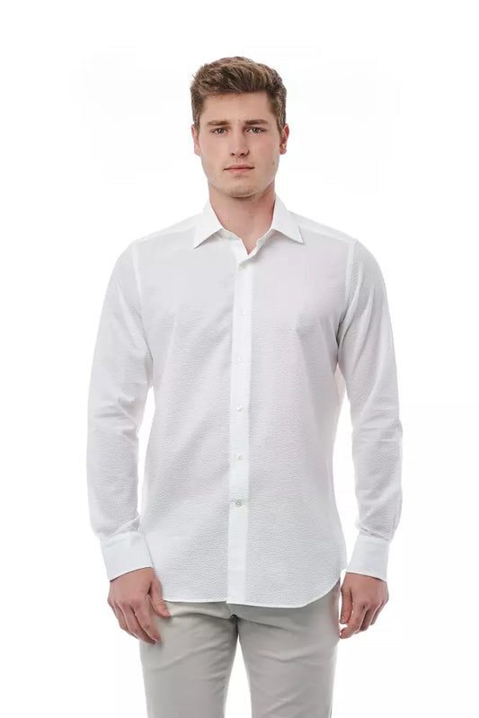 White Cotton Bagutta Men's Regular Fit Shirt designed by Bagutta available from Moon Behind The Hill 's Clothing > Shirts & Tops > Mens range