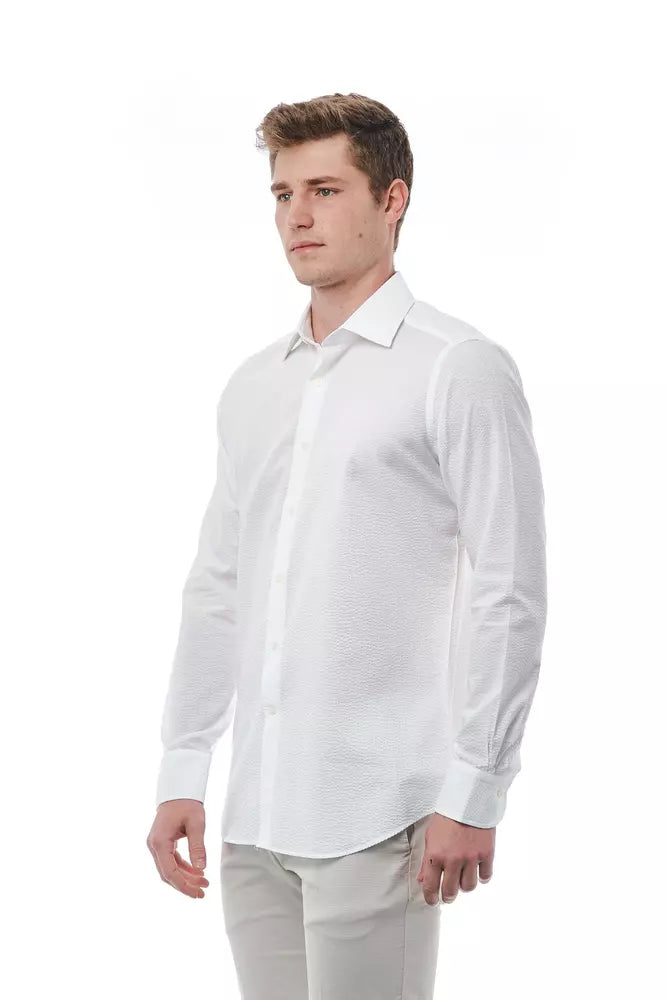 White Cotton Bagutta Men's Regular Fit Shirt designed by Bagutta available from Moon Behind The Hill 's Clothing > Shirts & Tops > Mens range