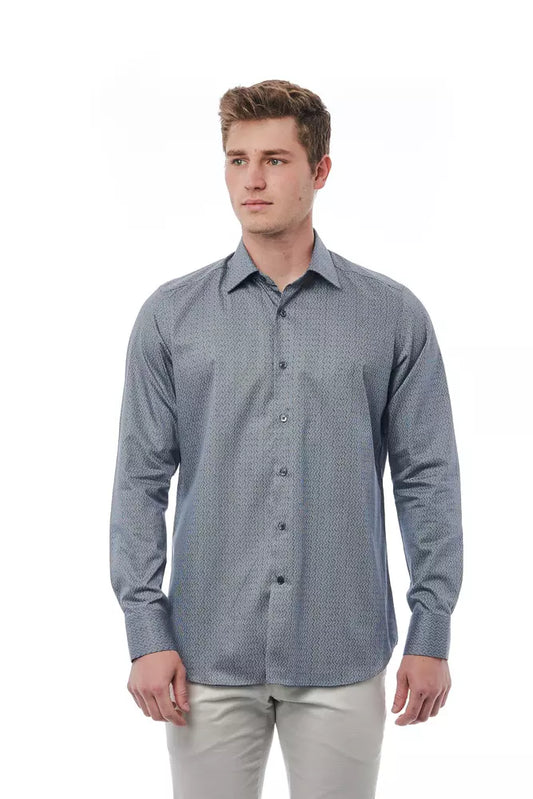 Black Cotton Bagutta Men's Regular Fit Shirt - Designed by Bagutta Available to Buy at a Discounted Price on Moon Behind The Hill Online Designer Discount Store