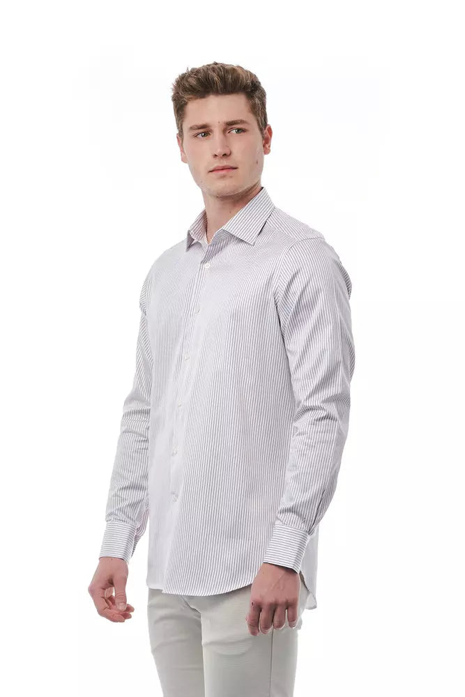 Bagutta Men's White Cotton Regular Fit Shirt - Designed by Bagutta Available to Buy at a Discounted Price on Moon Behind The Hill Online Designer Discount Store
