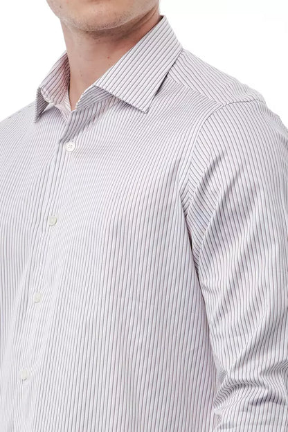 Bagutta Men's White Cotton Regular Fit Shirt - Designed by Bagutta Available to Buy at a Discounted Price on Moon Behind The Hill Online Designer Discount Store
