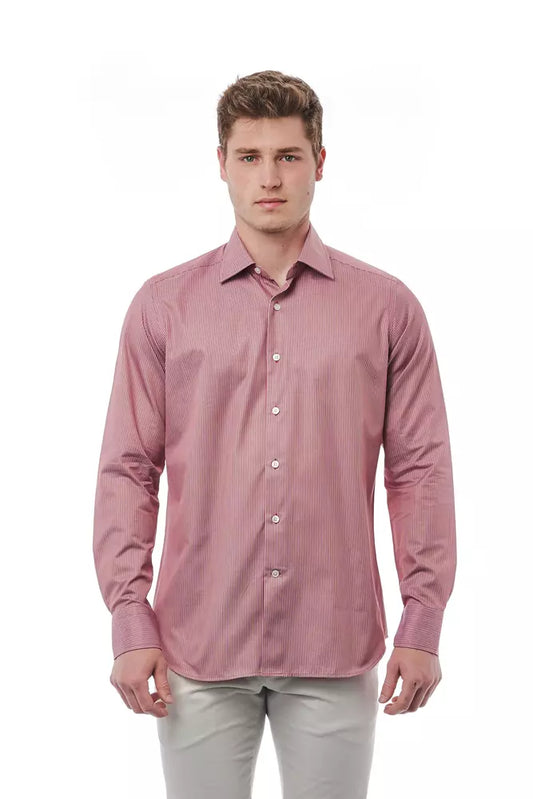 Bagutta Men's Red Cotton Regular Fit Shirt - Designed by Bagutta Available to Buy at a Discounted Price on Moon Behind The Hill Online Designer Discount Store