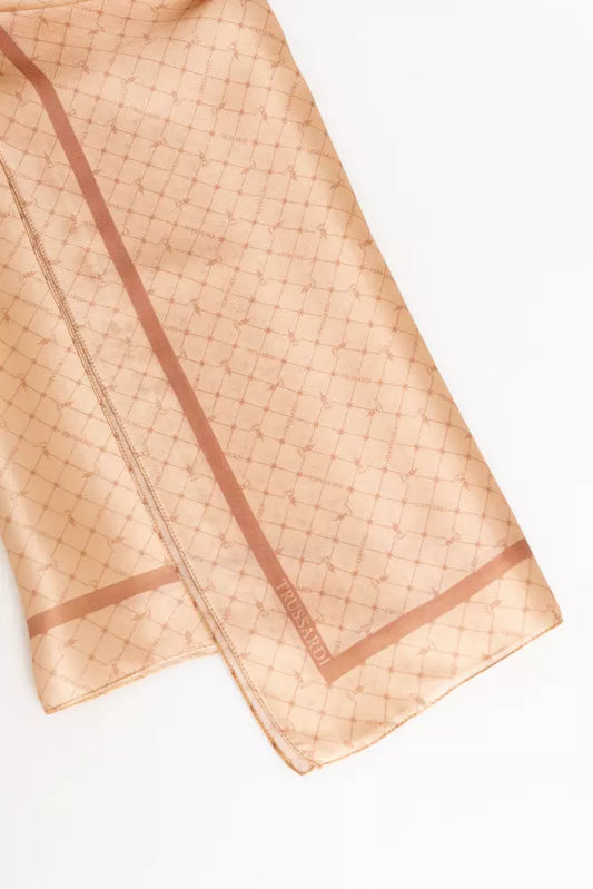 Pink 70s-style All-over Print Silk Foulard Scarf