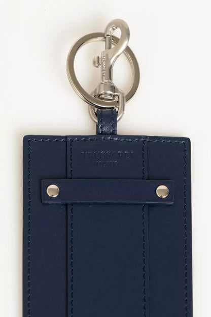 Trussardi Blue Leather Keychain designed by Trussardi available from Moon Behind The Hill 's Handbag & Wallet Accessories > Keychains > Mens range