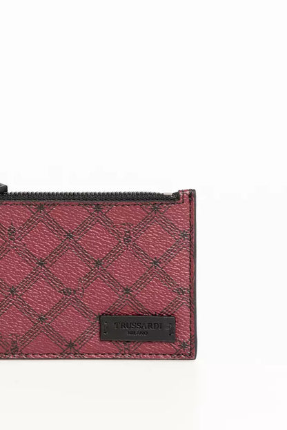 Red Themed Print Soft Crespo Leather Card Holder Wallet